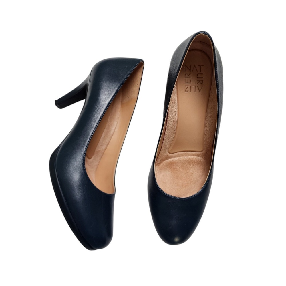 Naturalizer Womens Michelle Pumps Size 9 Navy Blue Round Toe Cushioned Insole